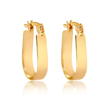 18K Gold Layered Oro Laminado Hoops